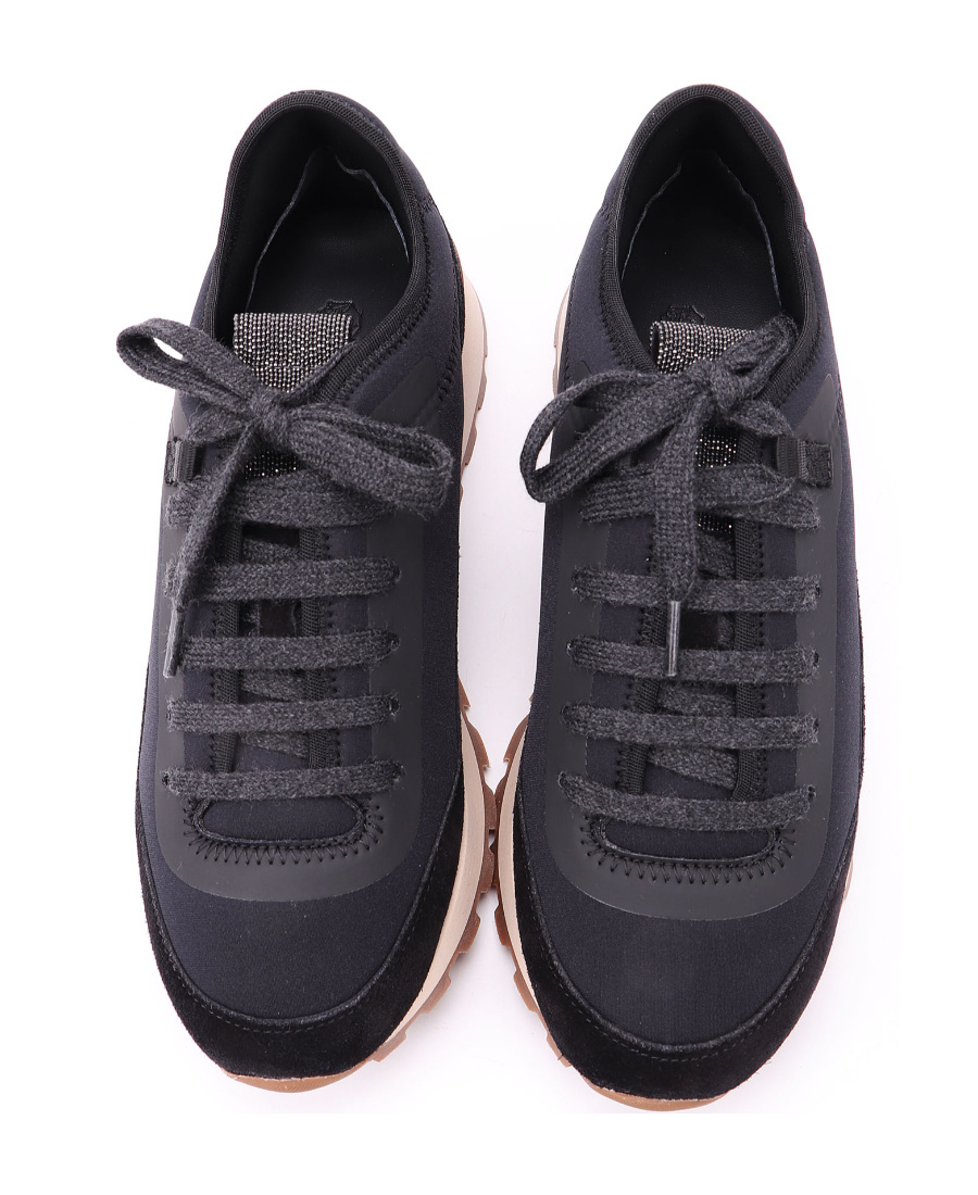 Brunello Cucinelli Round Head Lace-up Casual Sports Shoes In Black