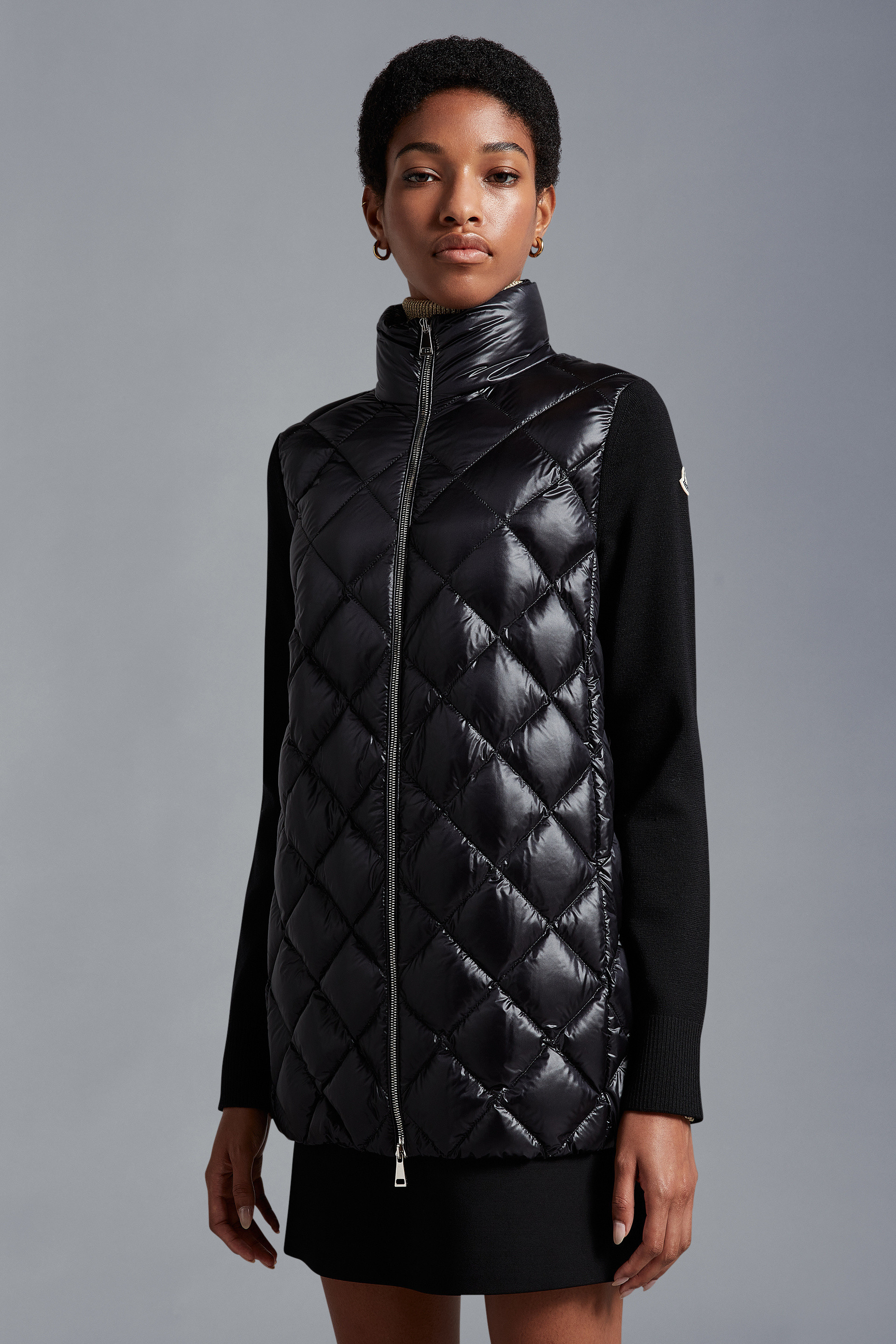 Moncler Diamond Quilted Down Jacket Puffer Jackets Black In Black