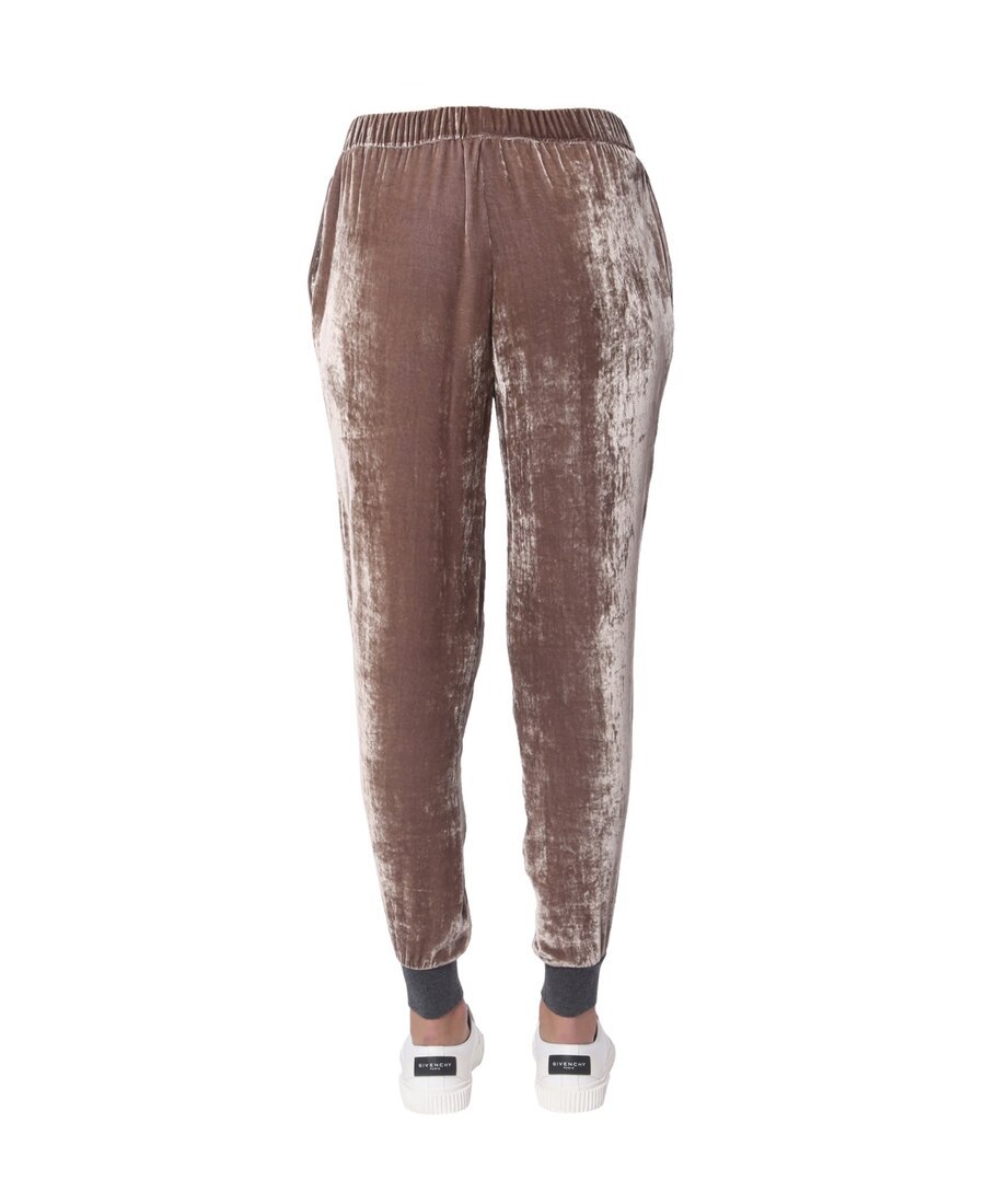 Fabiana Filippi Knitted Cuffs Velvet Trousers In Multicolor