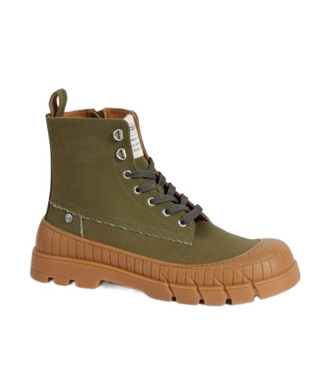 Kenzo High-top Pull-tab Round Toe Rubber Sole Boots In Green