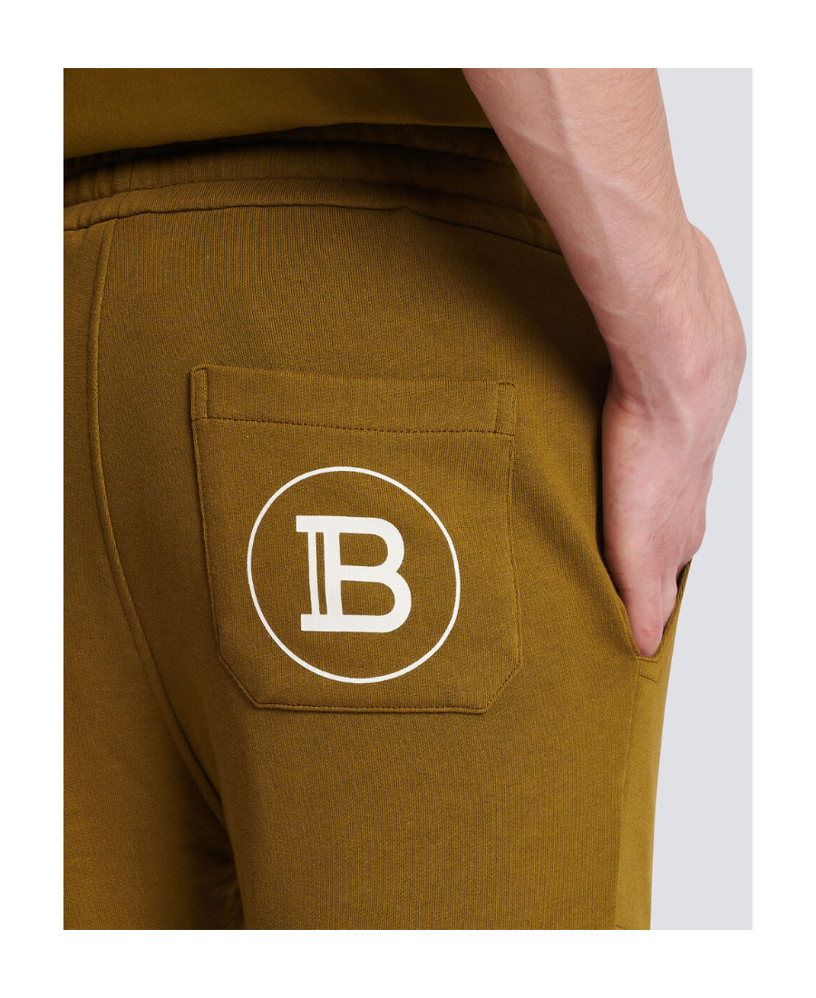 Balmain Logo Printed Cotton Jogging Bottoms
