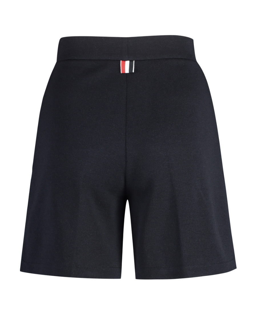 Thom Browne High Waisted Wool Shorts For Women In Black