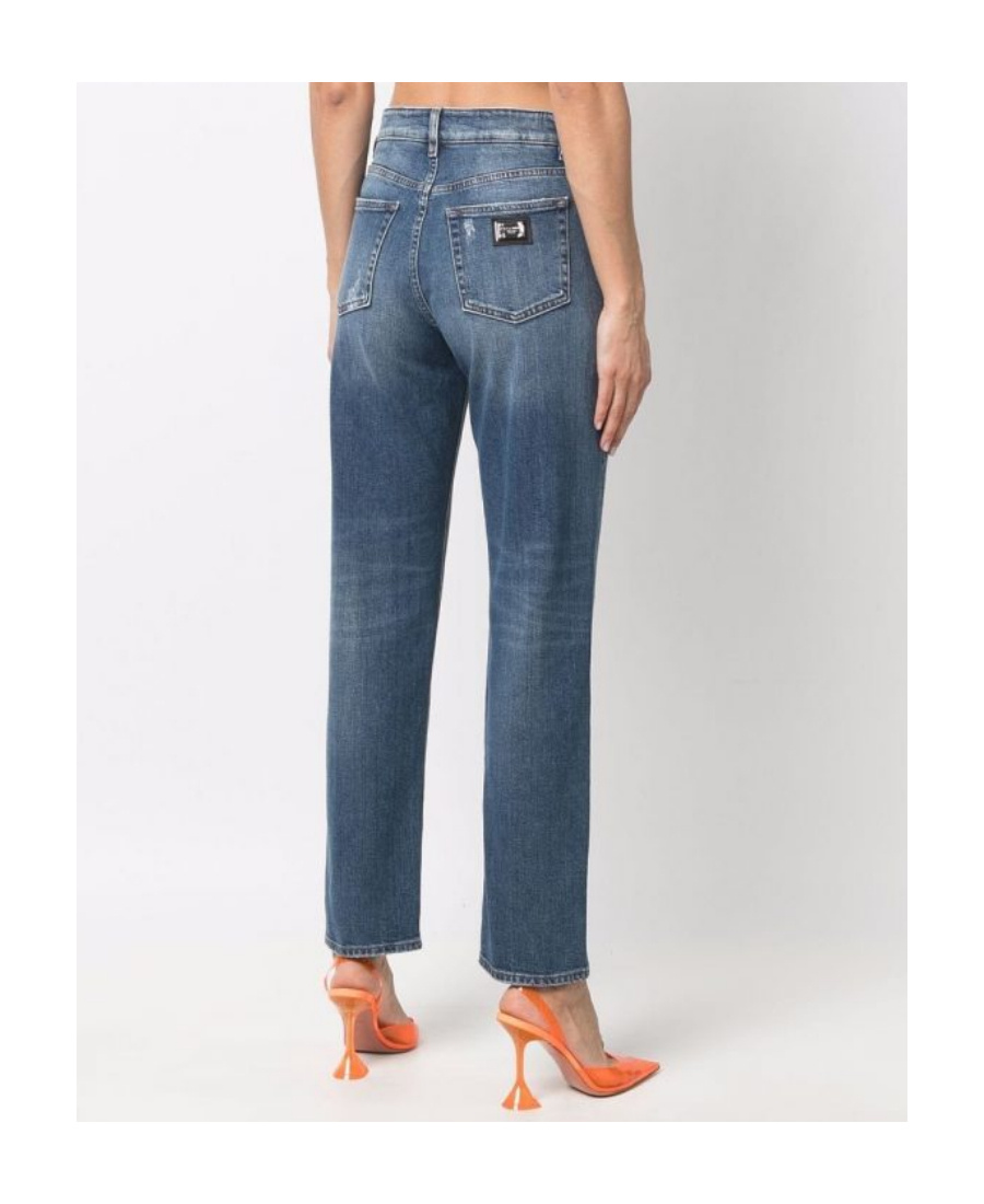Dolce & Gabbana Ripped-detail Denim Jeans In Blue