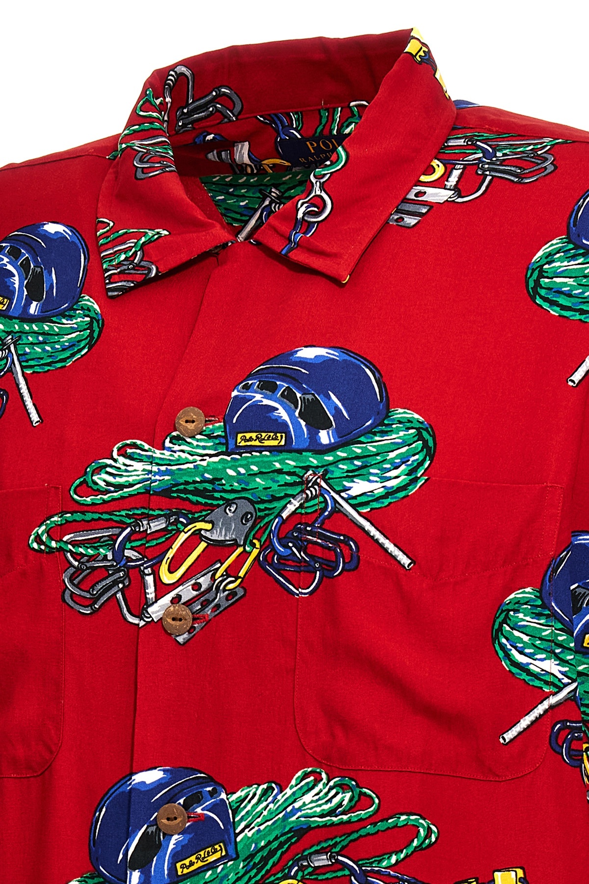 Shop Polo Ralph Lauren Climbing-print Shirt In Red