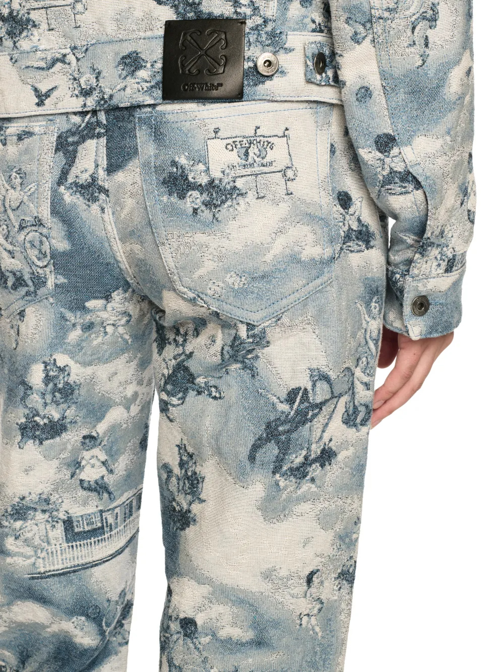 Off-white Fresco Tapestry Jeans In Gray