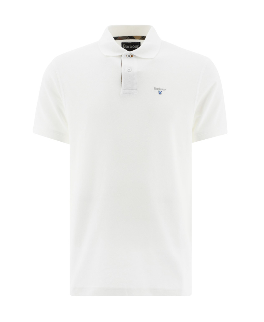 Barbour White Cotton Polo In White