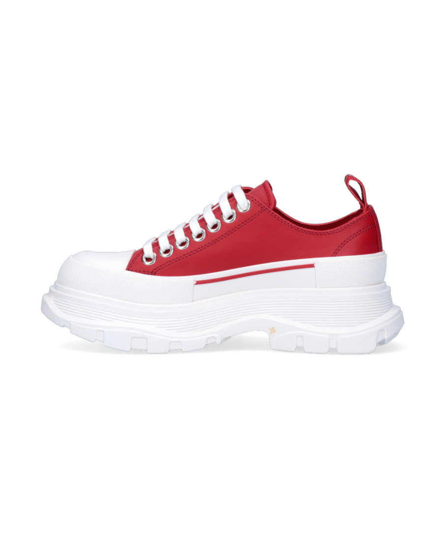 Alexander Mcqueen Tread Slick Leather Sneaker In Red