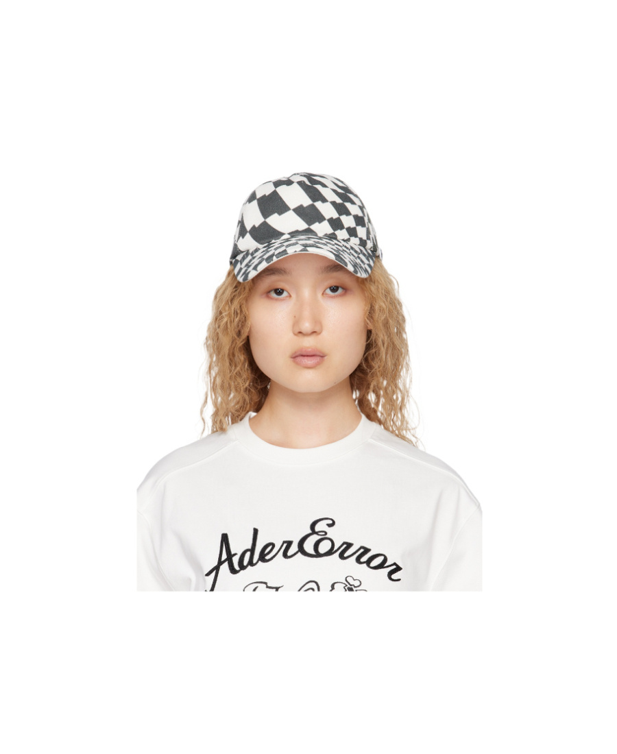 Ader Error Checkered Baseball Cap In White