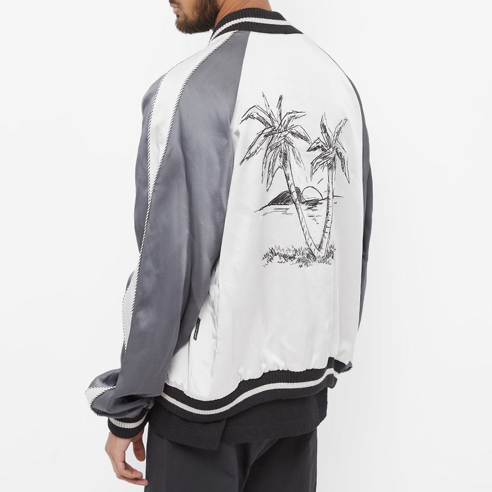 Palm Angels Palm Tree Baseball Jacket In White