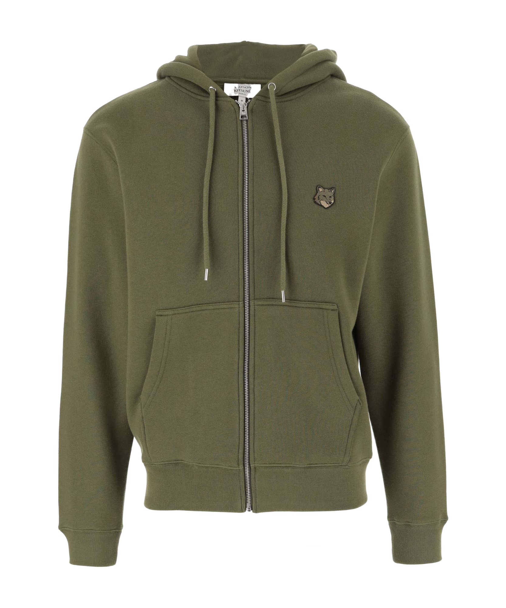 Maison Kitsuné Long-sleeved Zipper Sweatshirt In Green