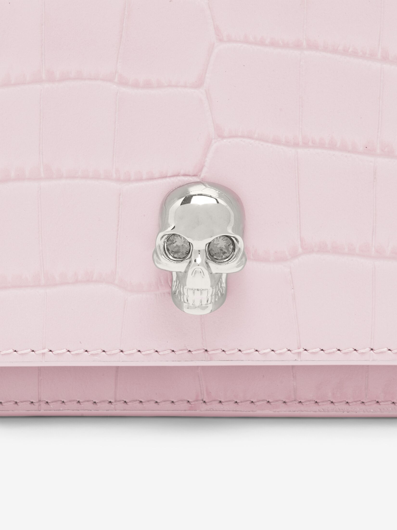 Alexander Mcqueen Small Croc-embossed Skull Cross-body Bag