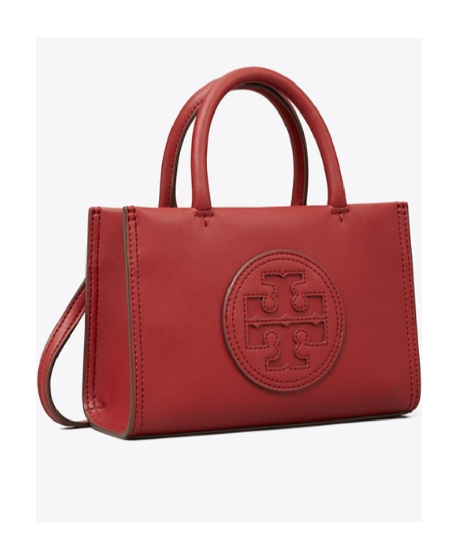 Tory Burch Ella Logo Patch Mini Tote Bag In Red