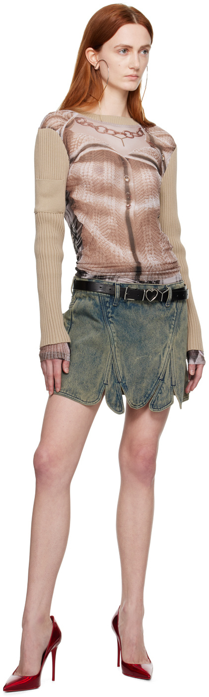 Y/project X Jean Paul Gaultier Trompe L'oeil Top In Nude