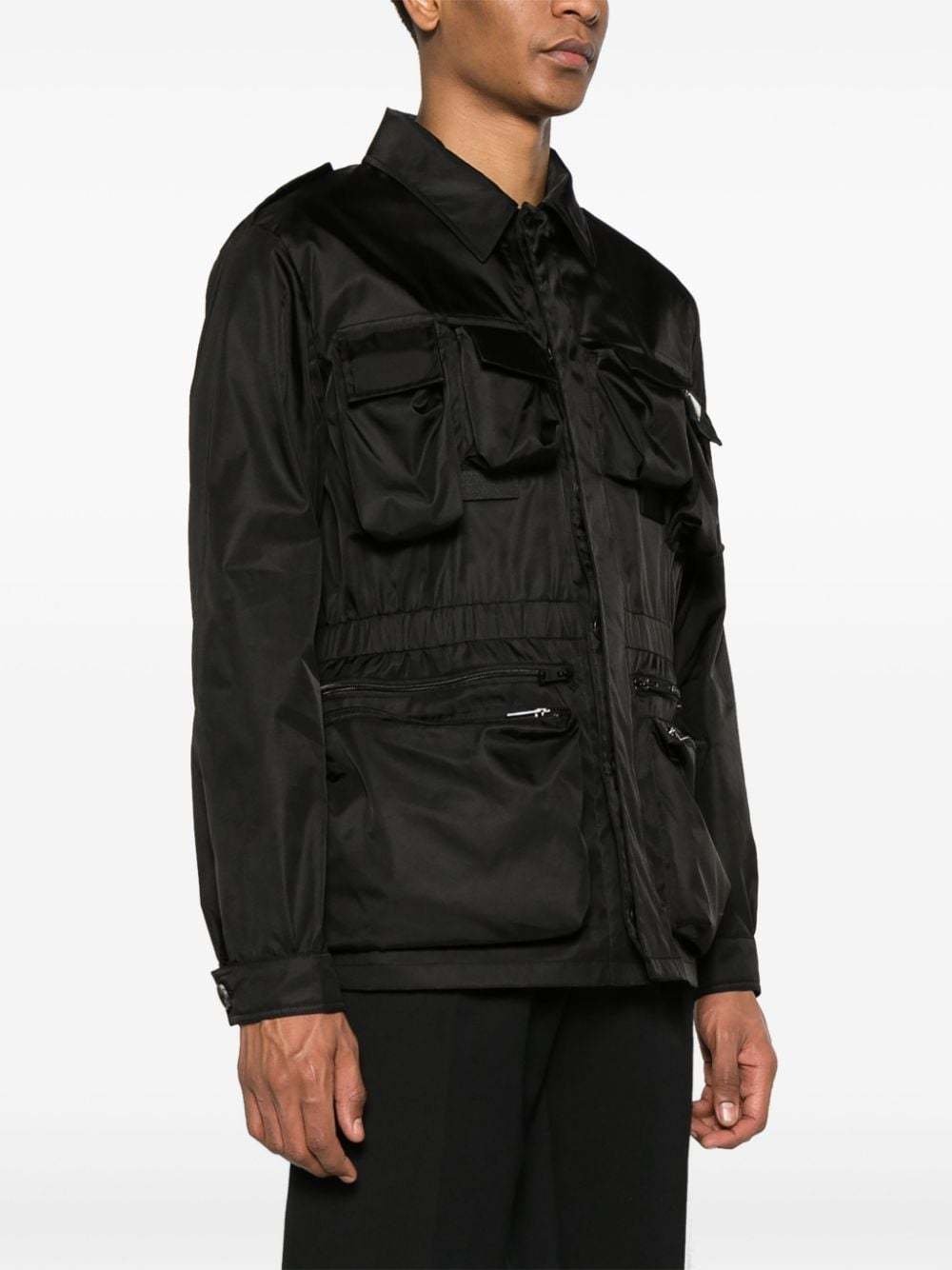Prada Re-nylon Multi-pocket Jacket In Black