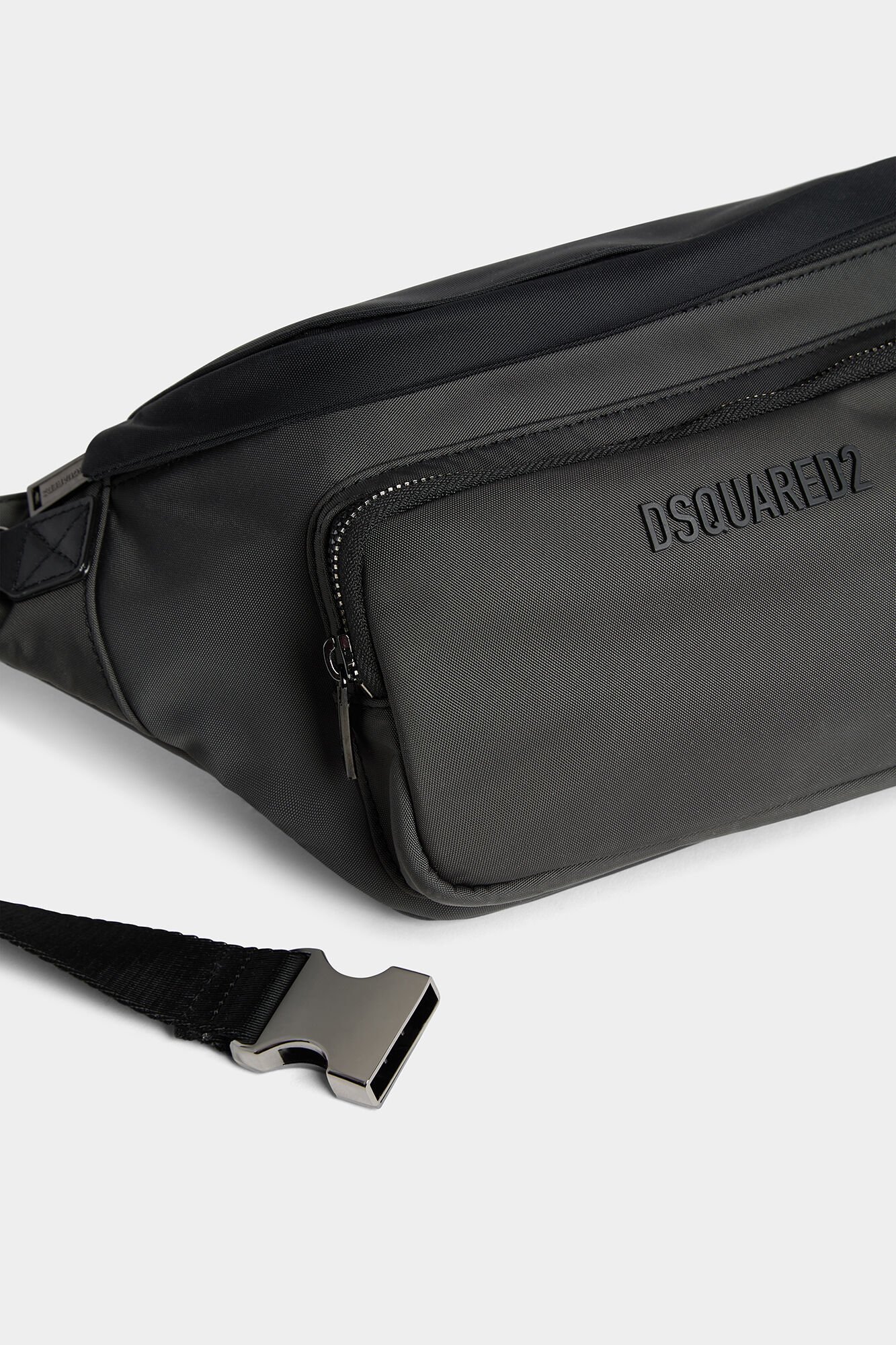Dsquared2 Logo-embossed Canvas Belt Bag In Black