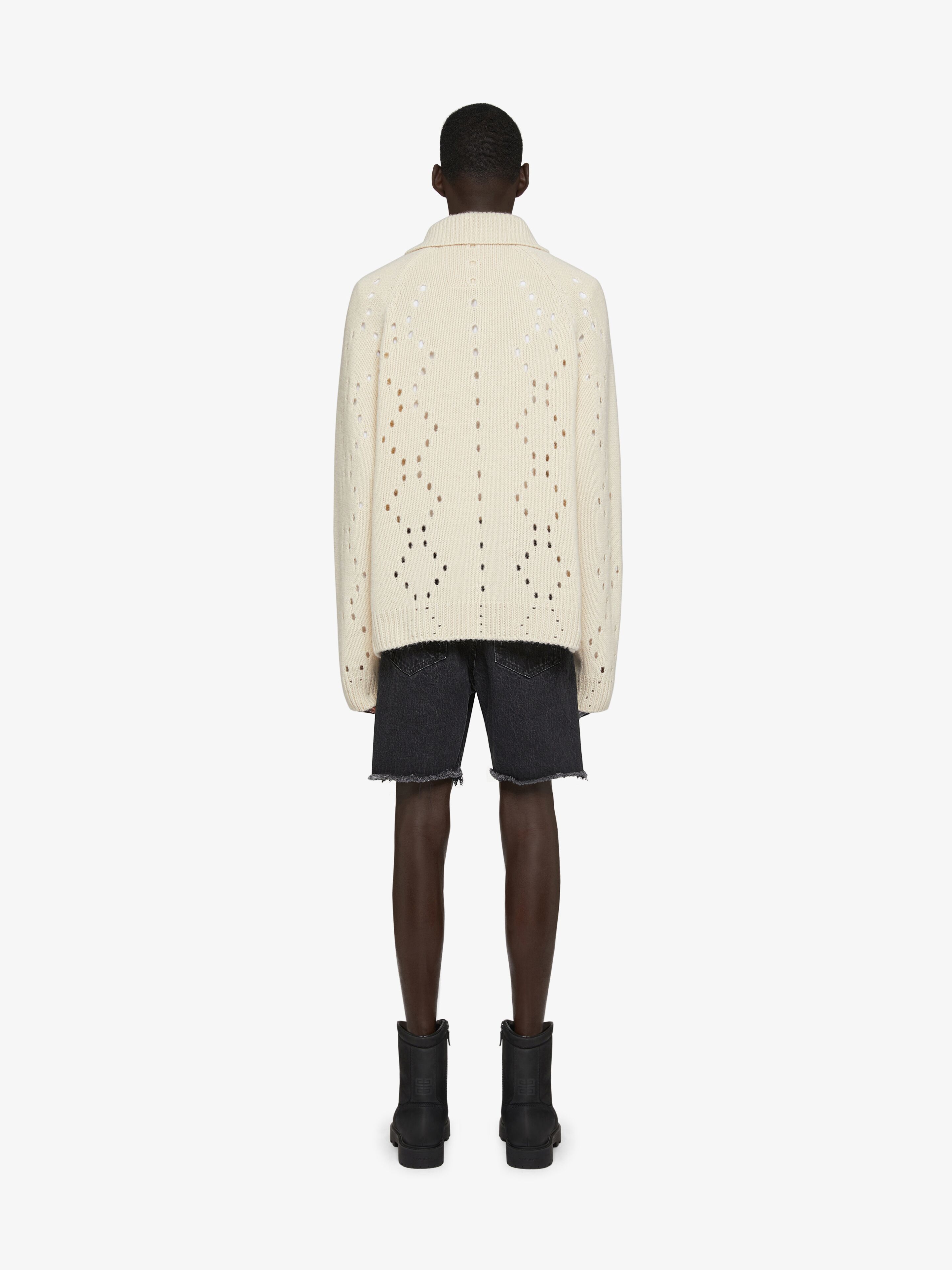 Givenchy Ribbed Collar Knit Sweater In White