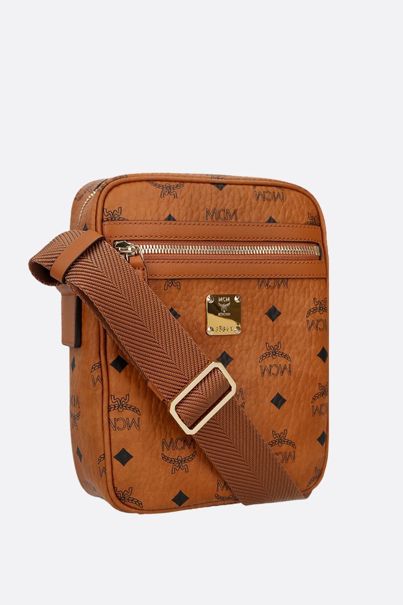 Mcm Logo-print Crossbody Messenger Bag In Brown