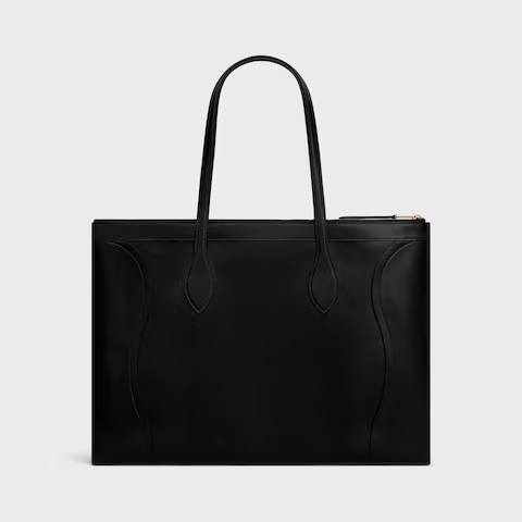 Celine Flat Cabas New Luggage In Glossy Calfskin In Black
