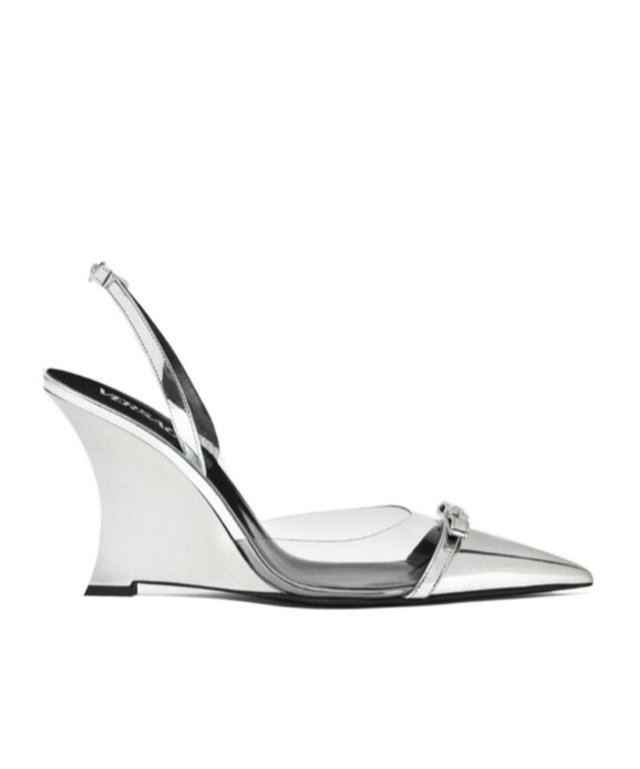 Versace Gianni Ribbon Wedge-pumps 95mm In White