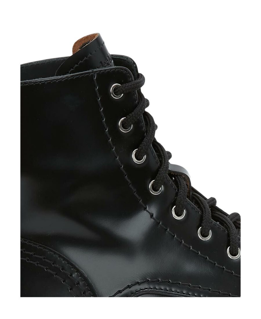 Alexander Mcqueen Wander Glossed-leather Exaggerated-sole Ankle Boots In Black
