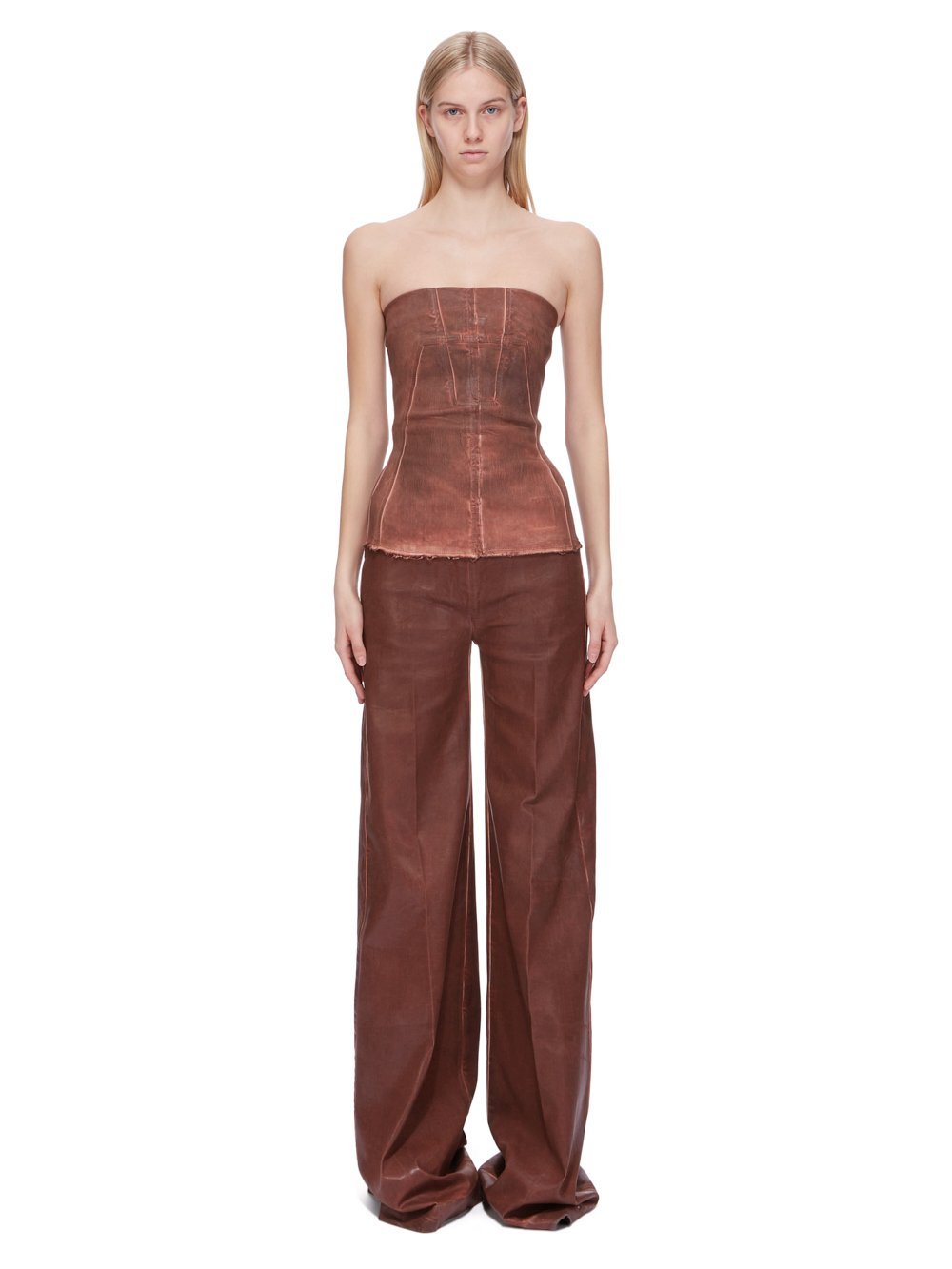 Rick Owens Drkshdw Stretch Denim Tights In Red