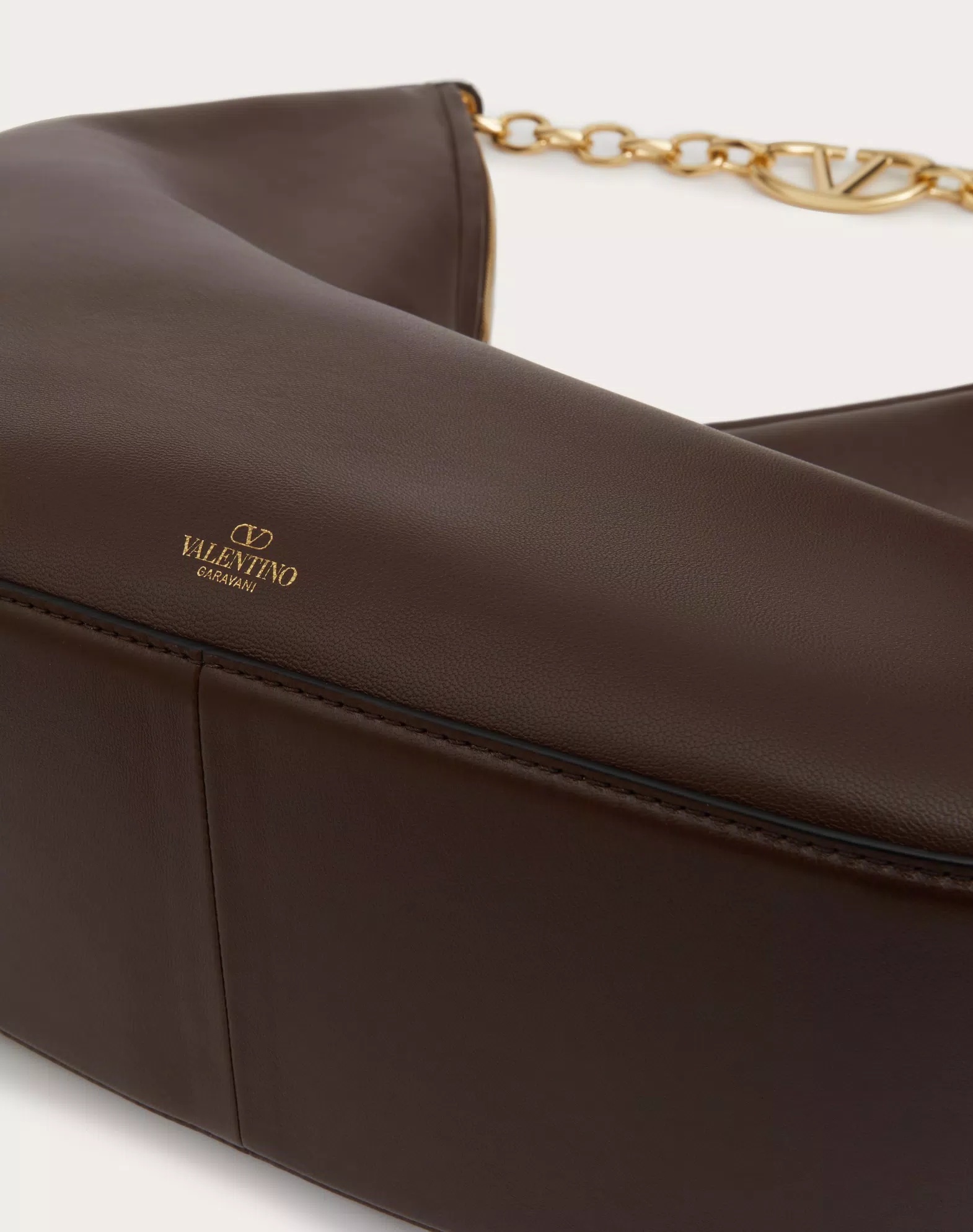Valentino Maxi Vlogo Moon Shoulder Bag In Black