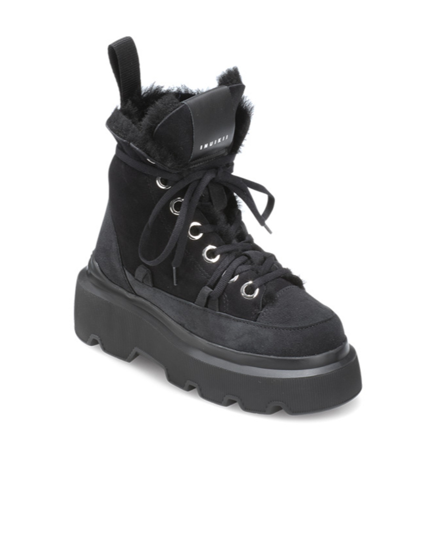 Inuikii Lacing Short Boots In Black