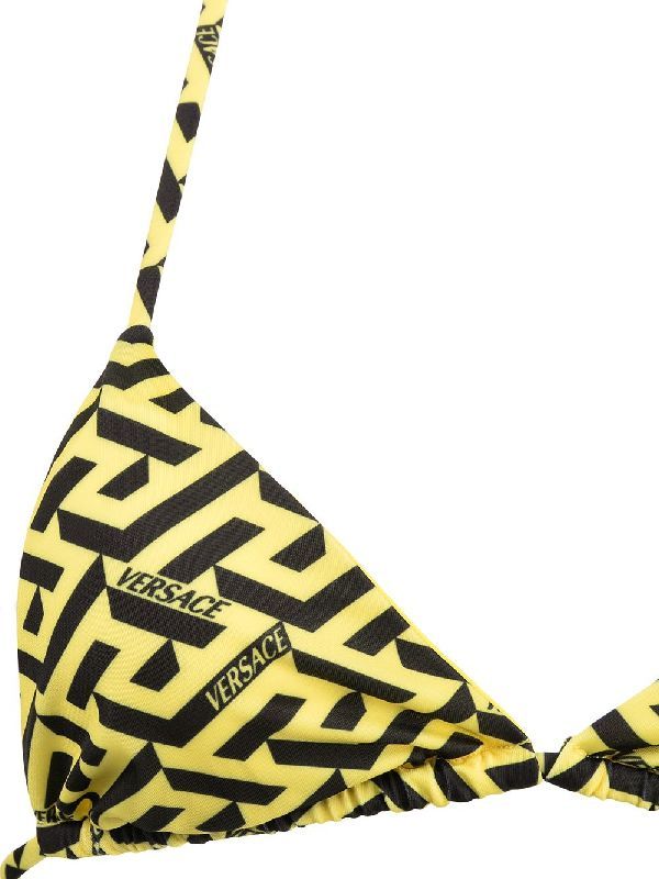 Versace Monogram-print Triangle Bikini Top