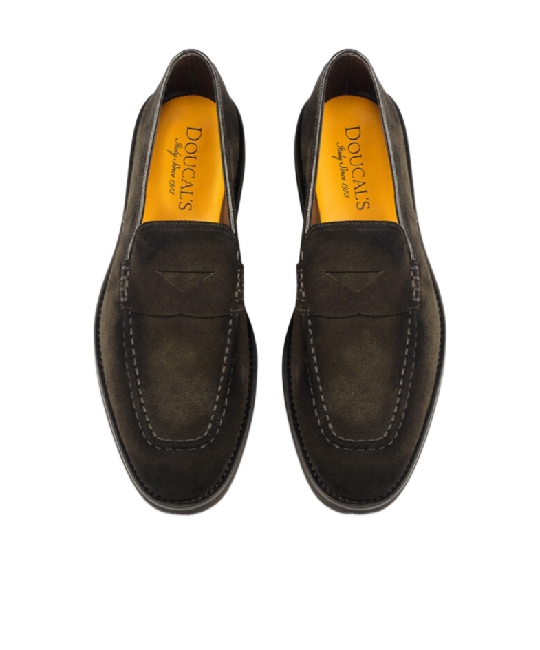 Doucal's Brown Suede Loafers With Timeless Elegance In Brown