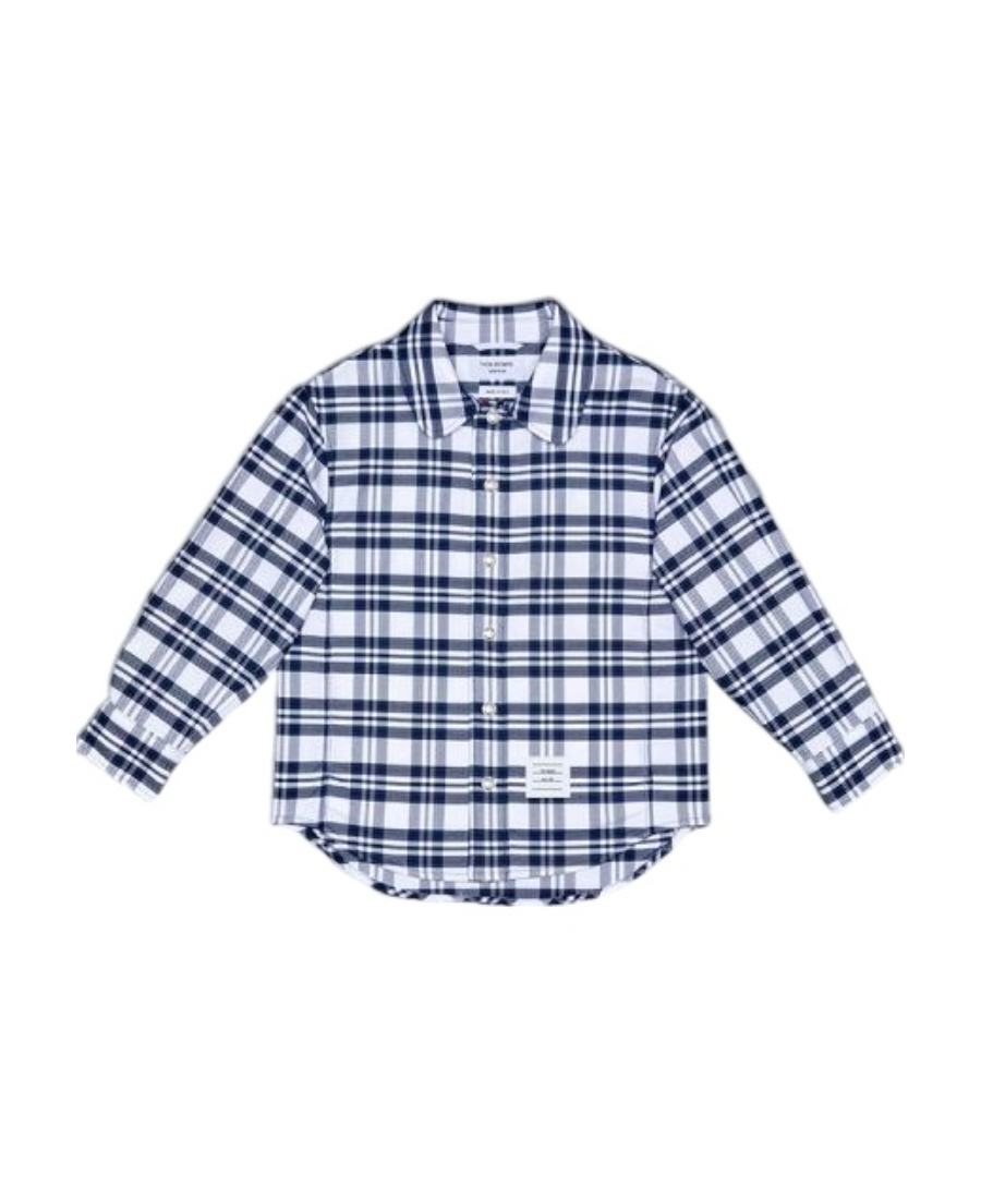 Thom Browne Check-print Shirt In Blue