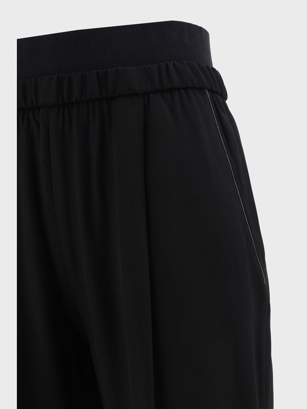 Fabiana Filippi Slim-fit Trousers With Elastic Waistband In Black