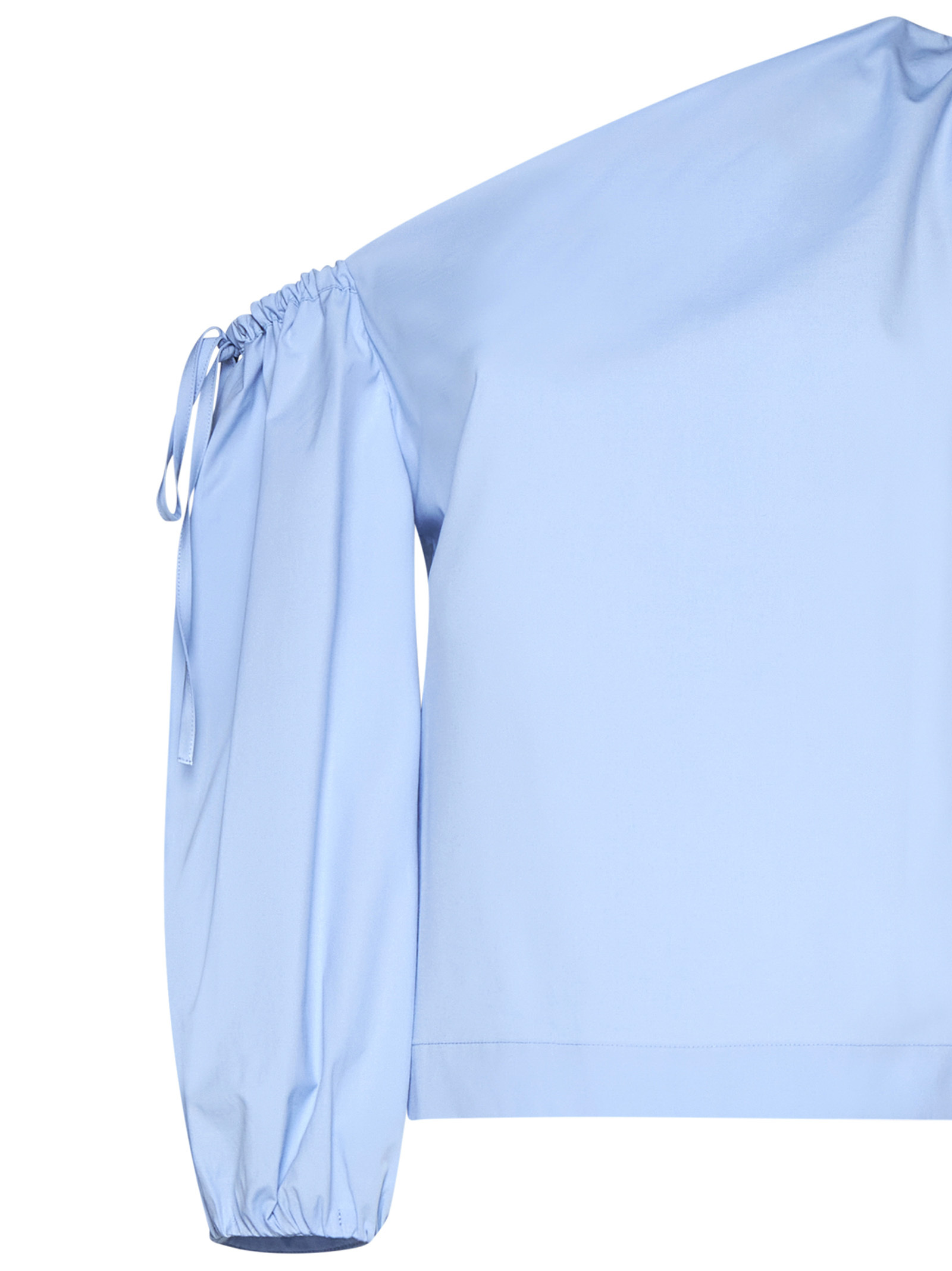 SEMICOUTURE ASYMMETRIC-NECK COTTON BLOUSE