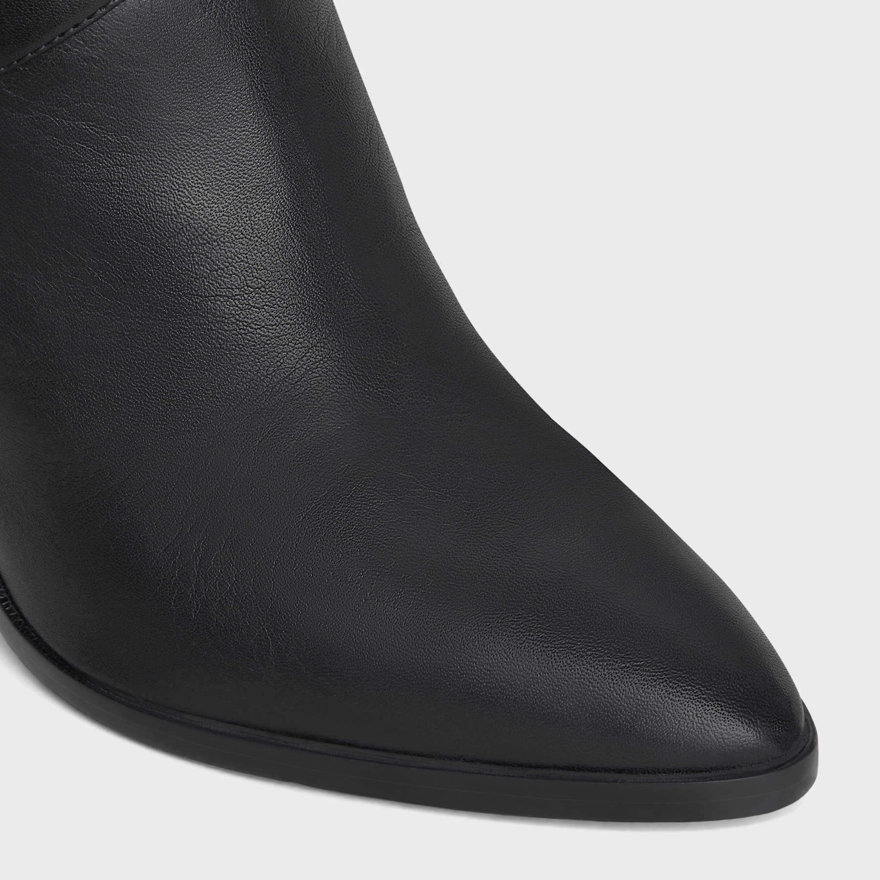 Celine Knee-length Wilters Leather Boots With Ankle Strap 10cm In Black