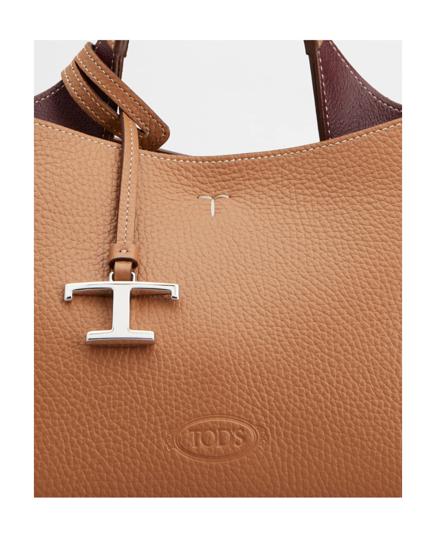 Tod's T Timeless Micro Leather Handbag In Brown