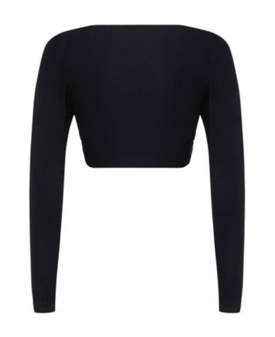 Coperni Ruched Cropped Top In Black