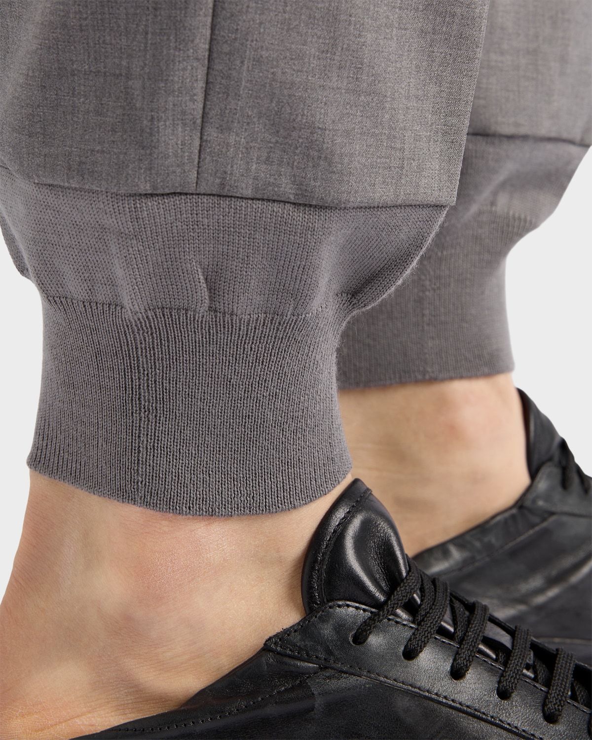 Prada Mens Grey Logo-embroidered Tapered-leg Wool Jogging Bottoms