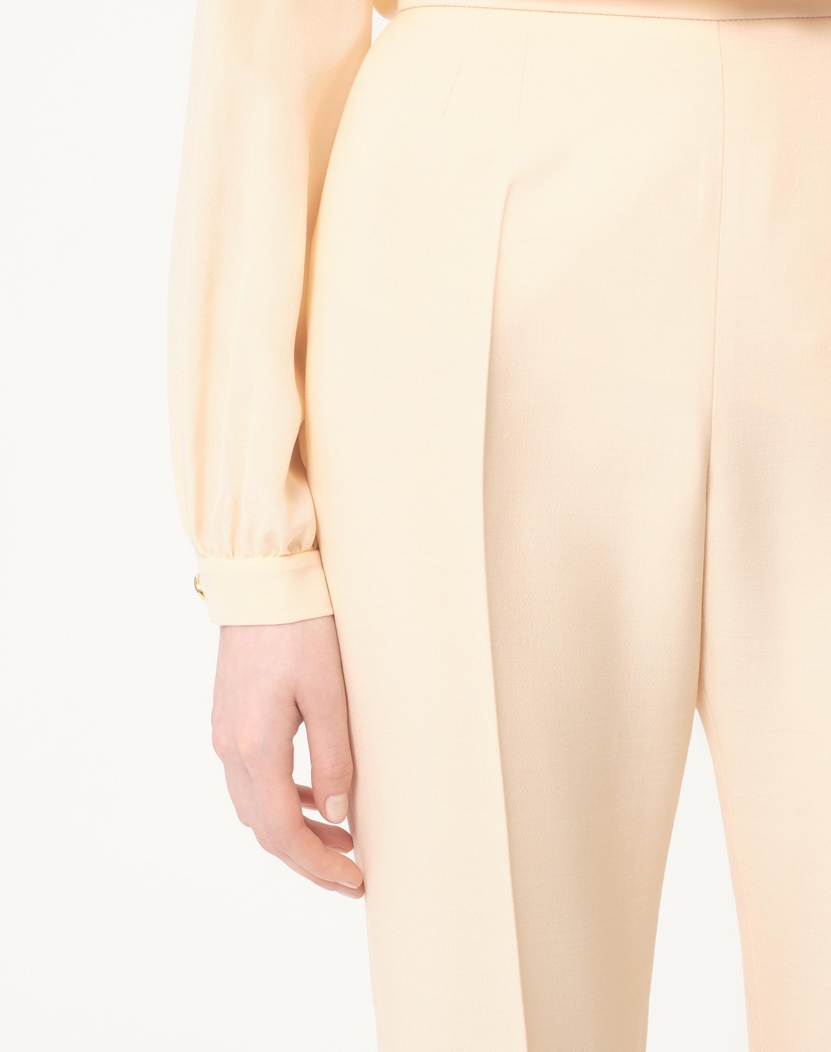 Valentino Turn-up Hem Trousers In Nude