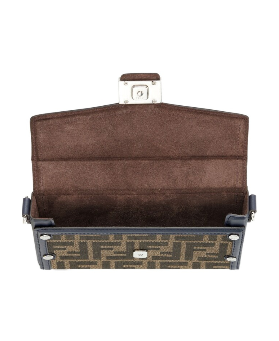 Fendi Mini Baguette Soft Trunk Shoulder Bag In Brown