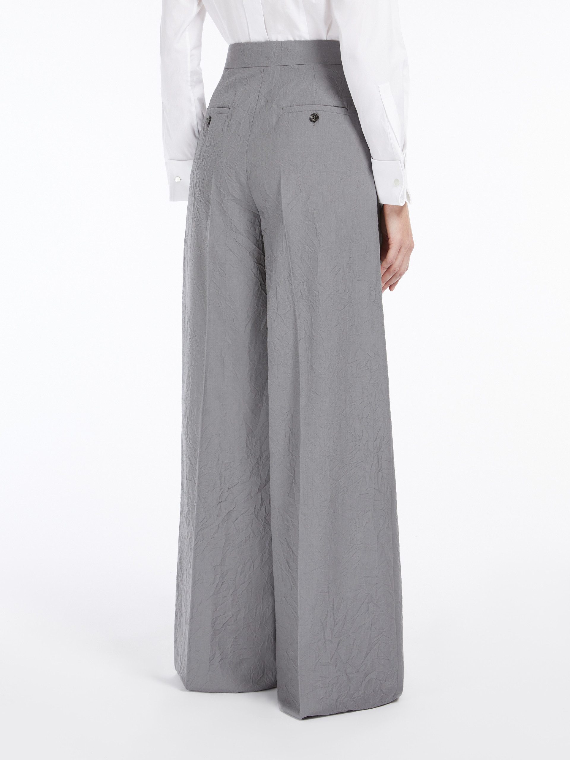 Max Mara Large Jambe Pants In Laine In Gray