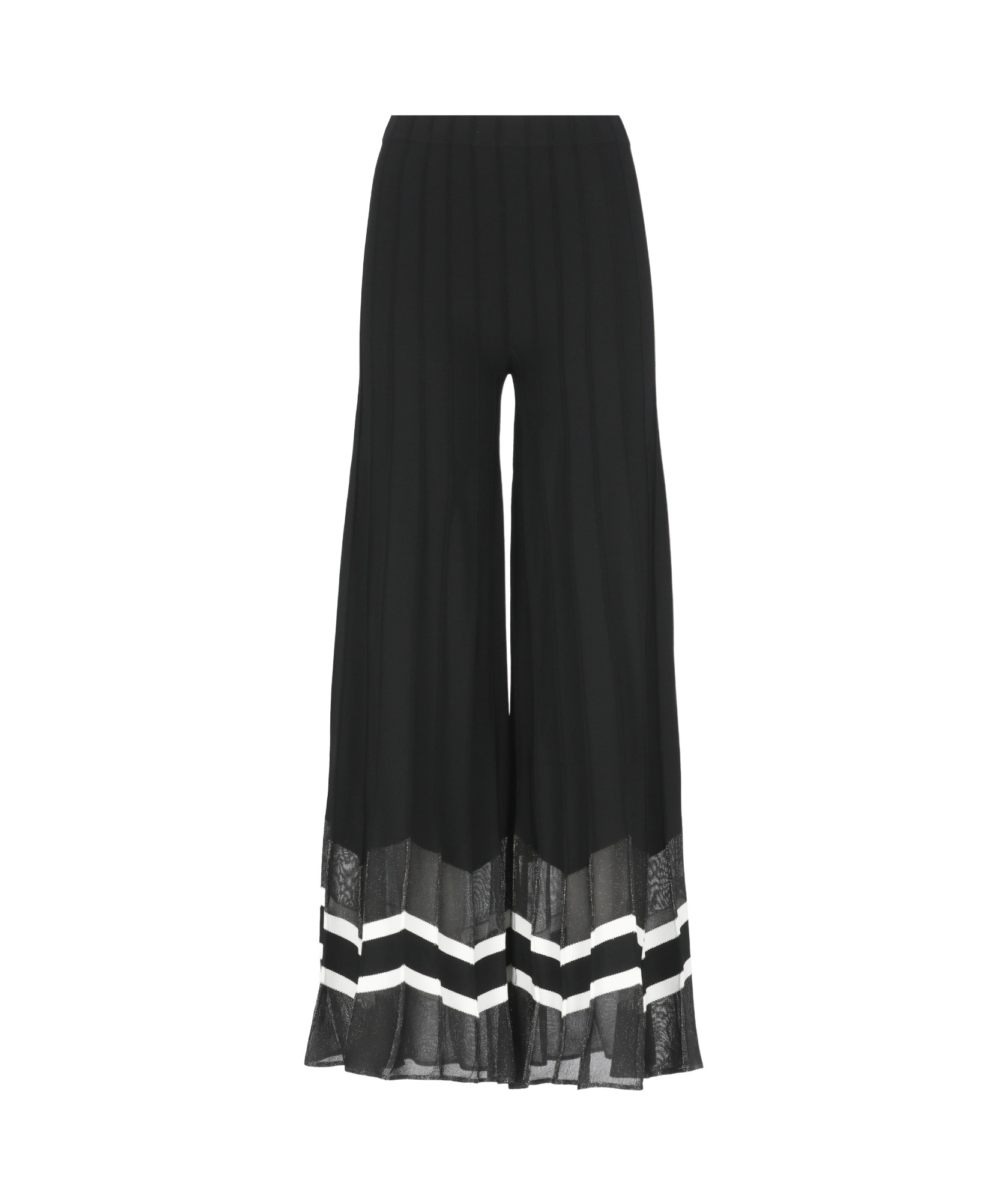 D Exterior D.exterior Sheer Hem Wide Leg Pants In Black