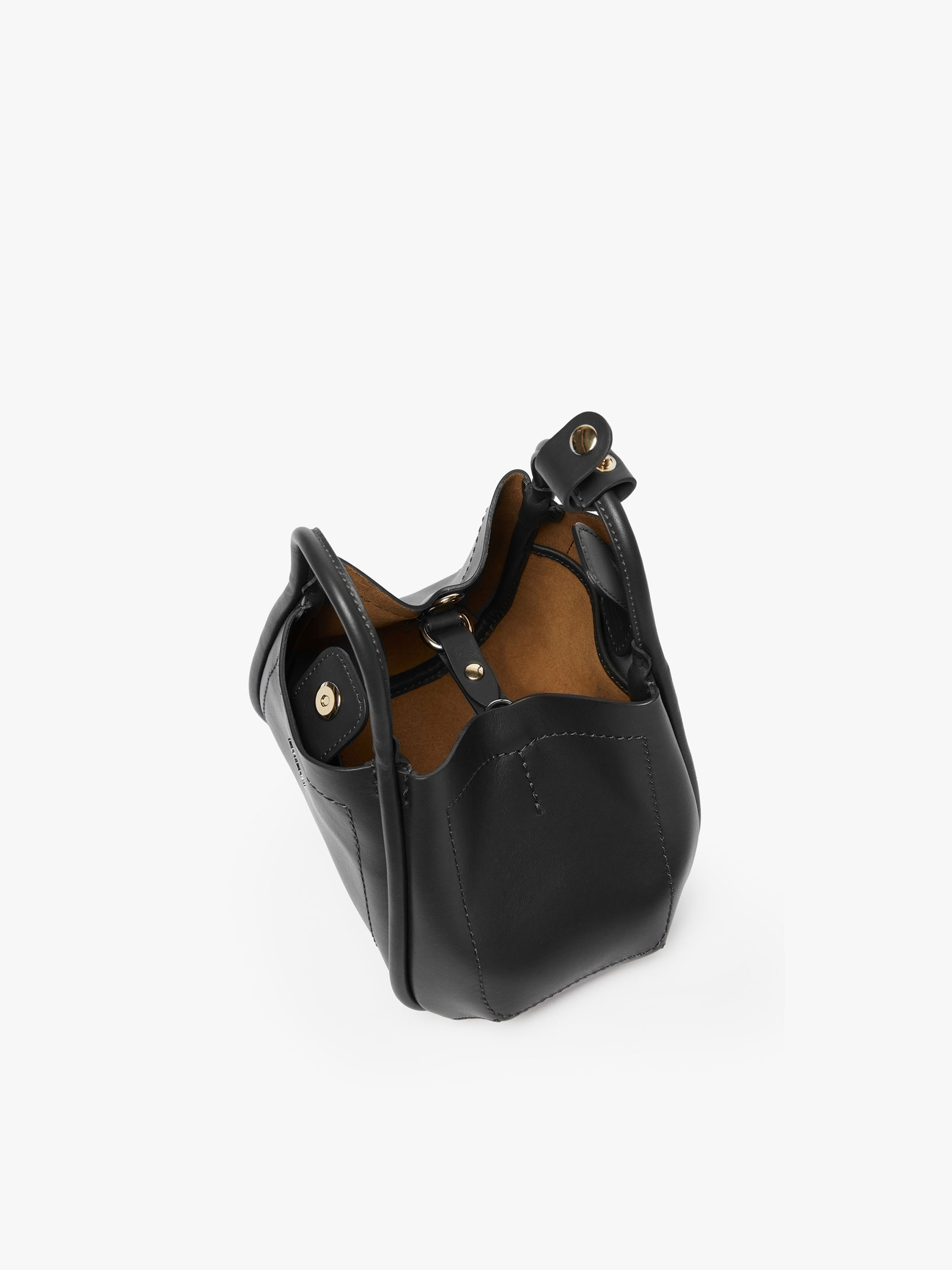 Max Mara Extra Small Leather Marine Bag In Black