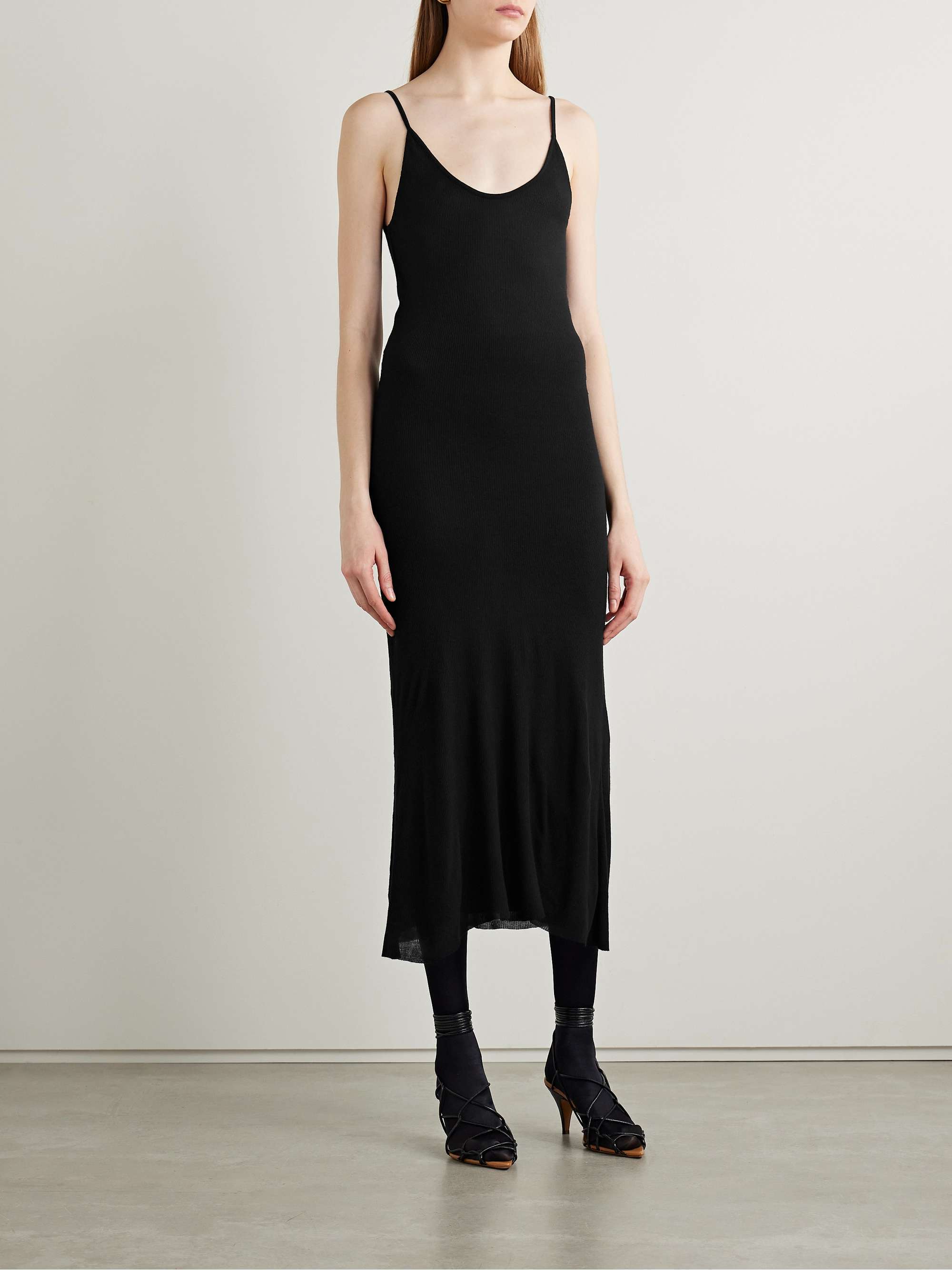 Khaite Round-neck Jersey Dress In Black
