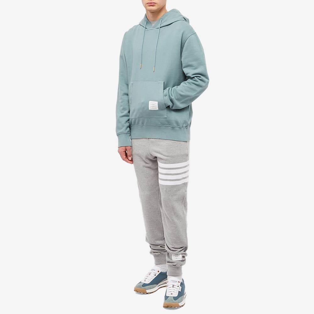 THOM BROWNE LOGO-PATCH DRAWSTRING HOODIE