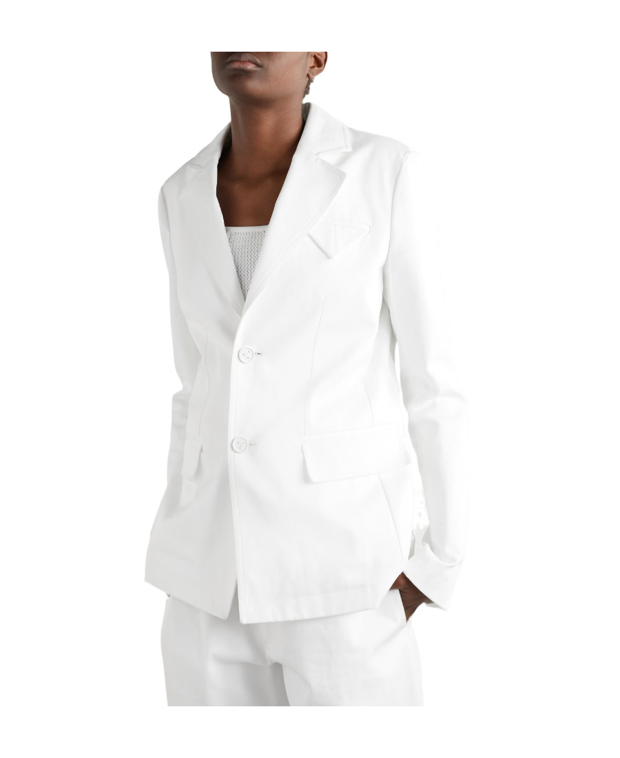 Bottega Veneta Single-breasted Cotton Blazer In White