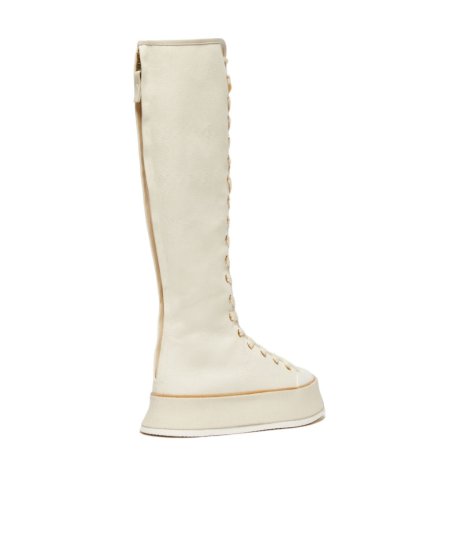 Max Mara Round-headed Boots In White