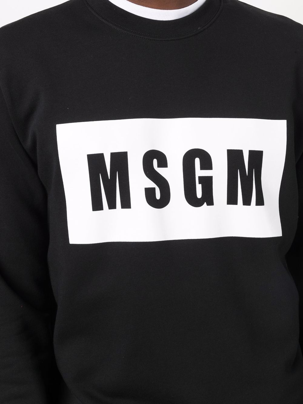 Msgm Logo-print Cotton Sweatshirt In Black