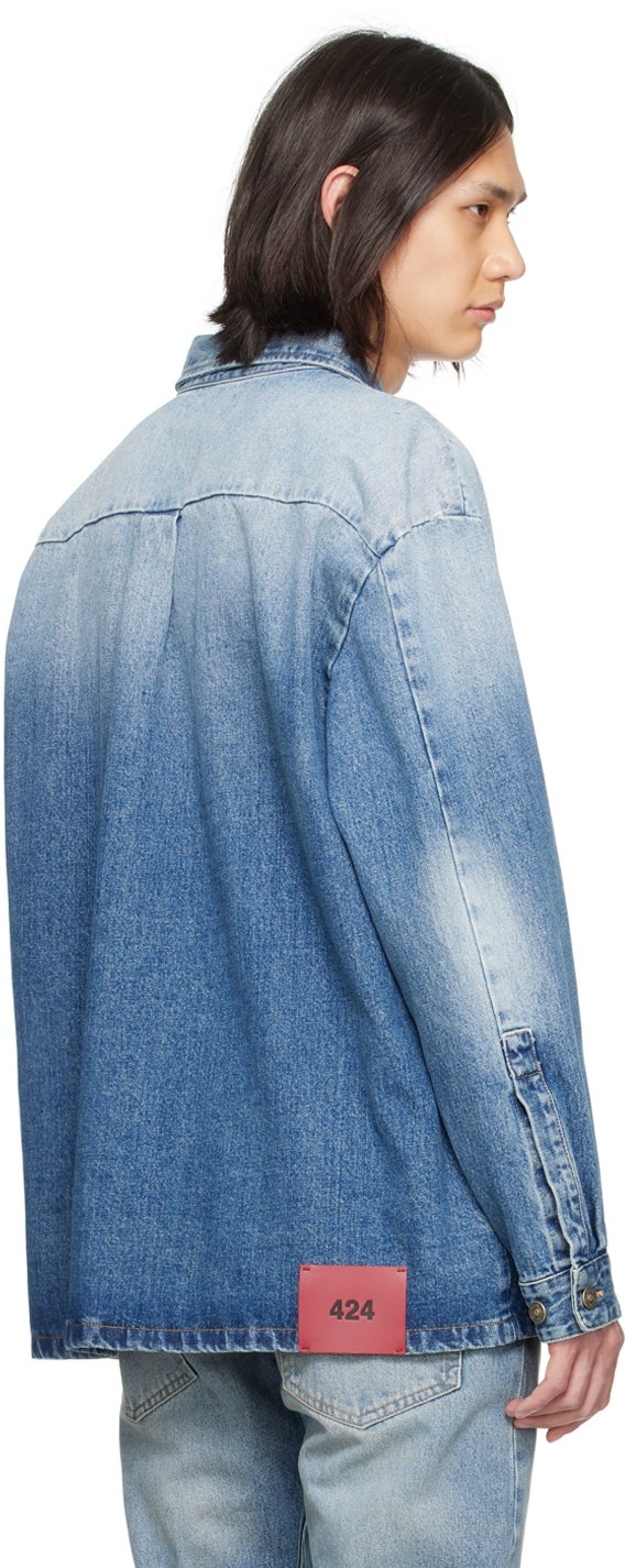 424 Gradient-effect Denim Shirt In Blue