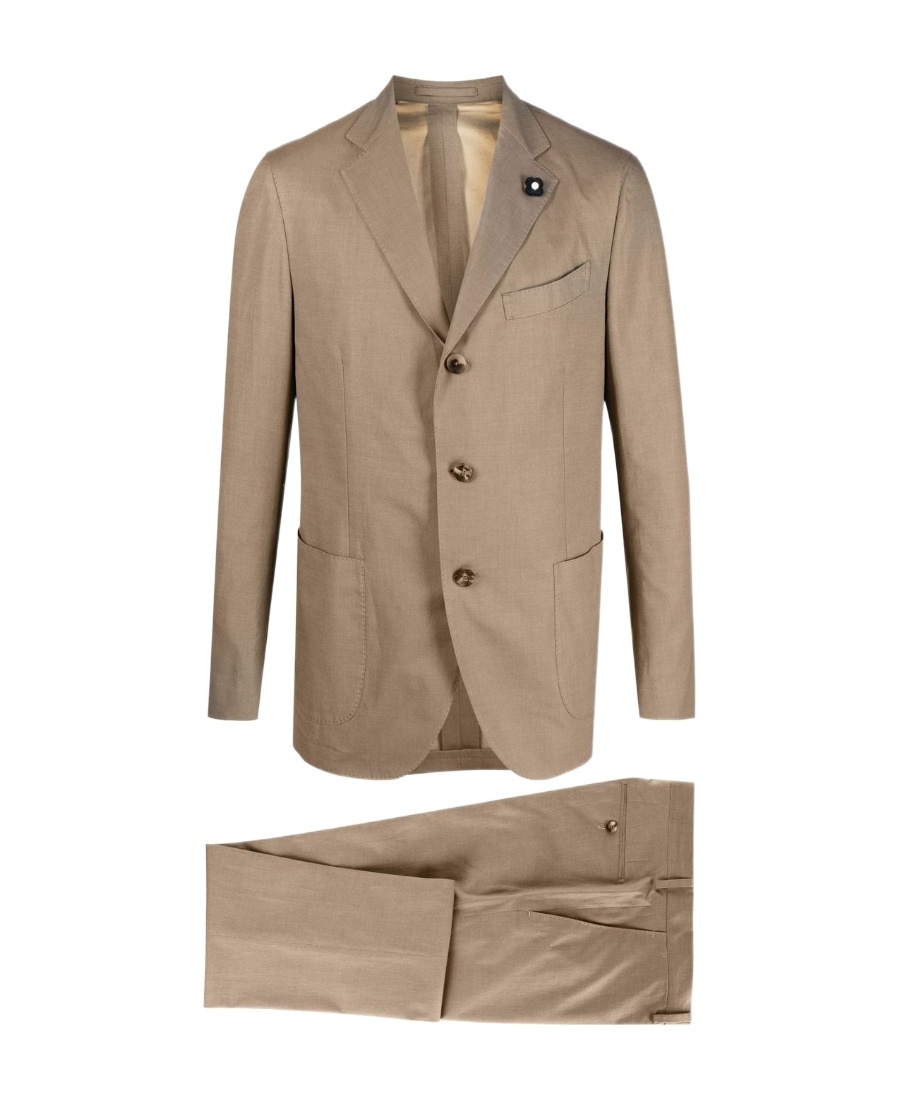Lardini Single-breasted Two-piece Suit In Nude