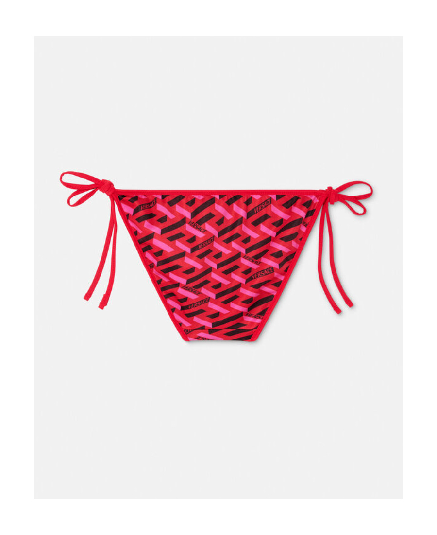 Versace Graphic-print Bikini Bottoms In Red