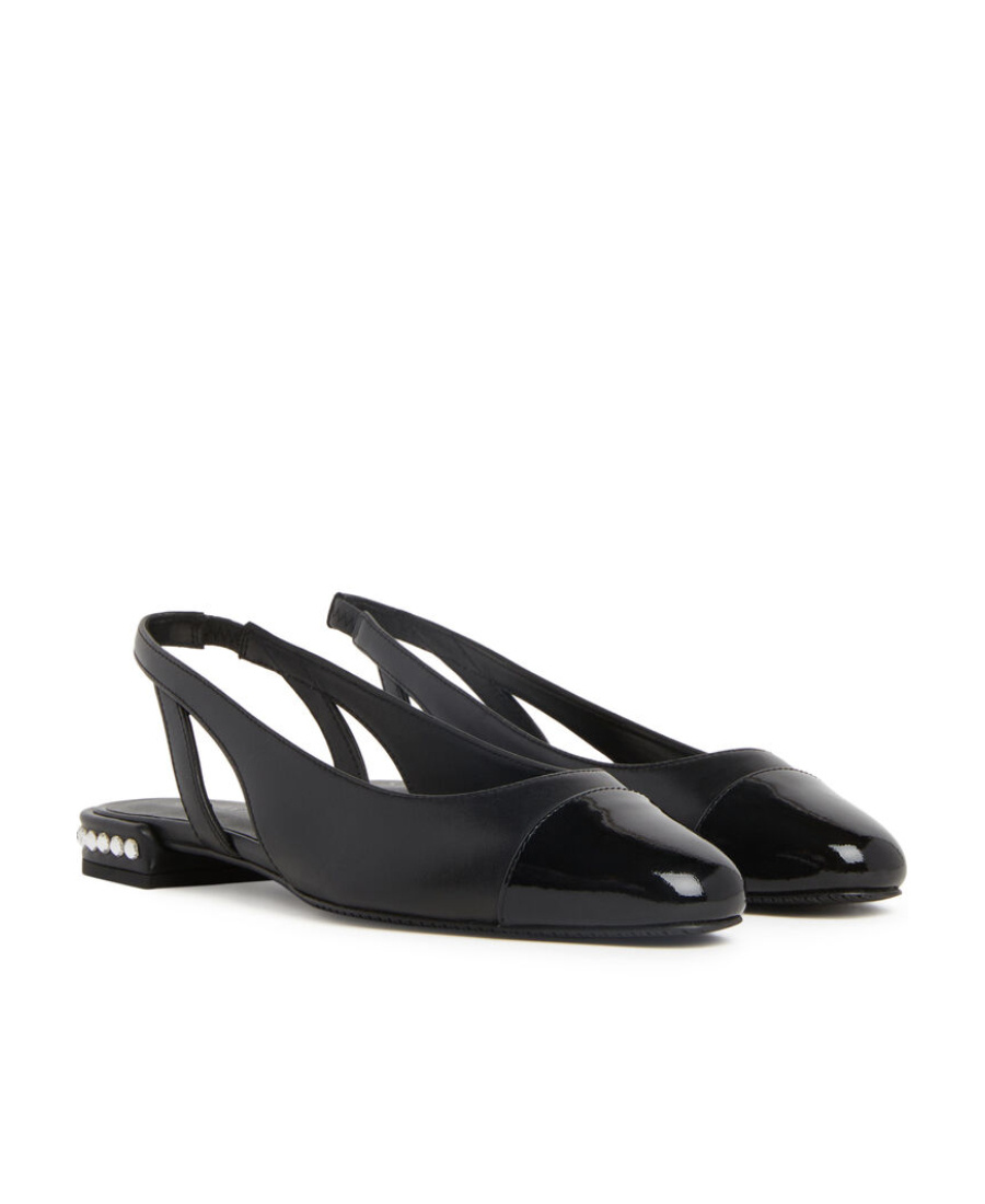 Stuart Weitzman Crystal Flat Shoes Black In Black